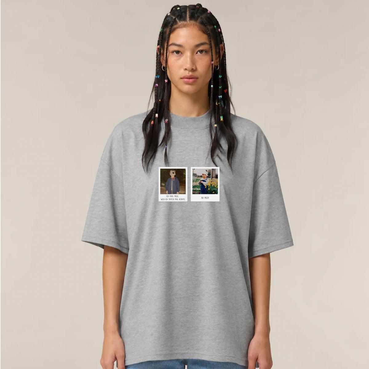 Ich frag mich, wen ich später mal heirate - Oversize, Unisex T-Shirt