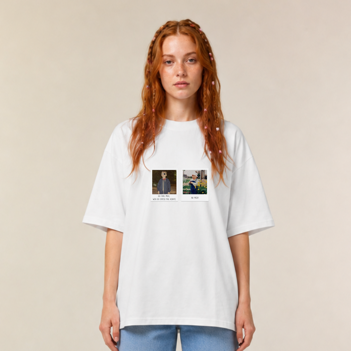Ich frag mich, wen ich später mal heirate - Oversize, Unisex T-Shirt