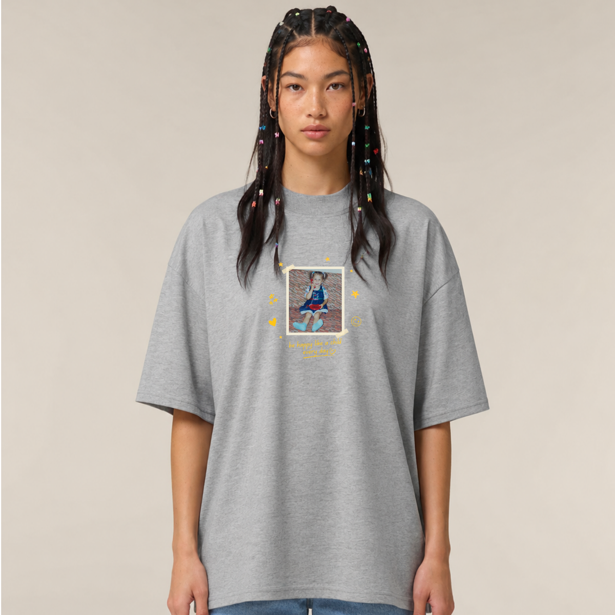 Be happy like a child - Oversize, Unisex T-Shirt