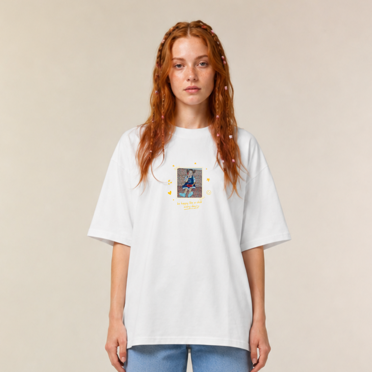 Be happy like a child - Oversize, Unisex T-Shirt