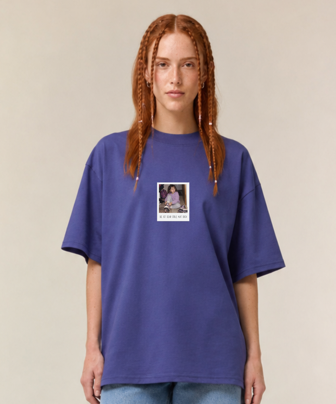 Sie ist sehr stolz auf dich - Unisex, Oversize T-Shirt