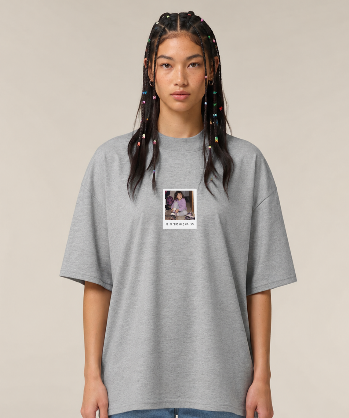 Sie ist sehr stolz auf dich - Unisex, Oversize T-Shirt